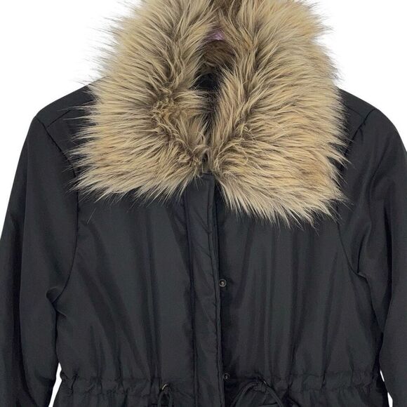 Francesca’s Collection Forever Audrey Womens Faux Fur Trim Lined Parka Coat Jack - Picture 3 of 9